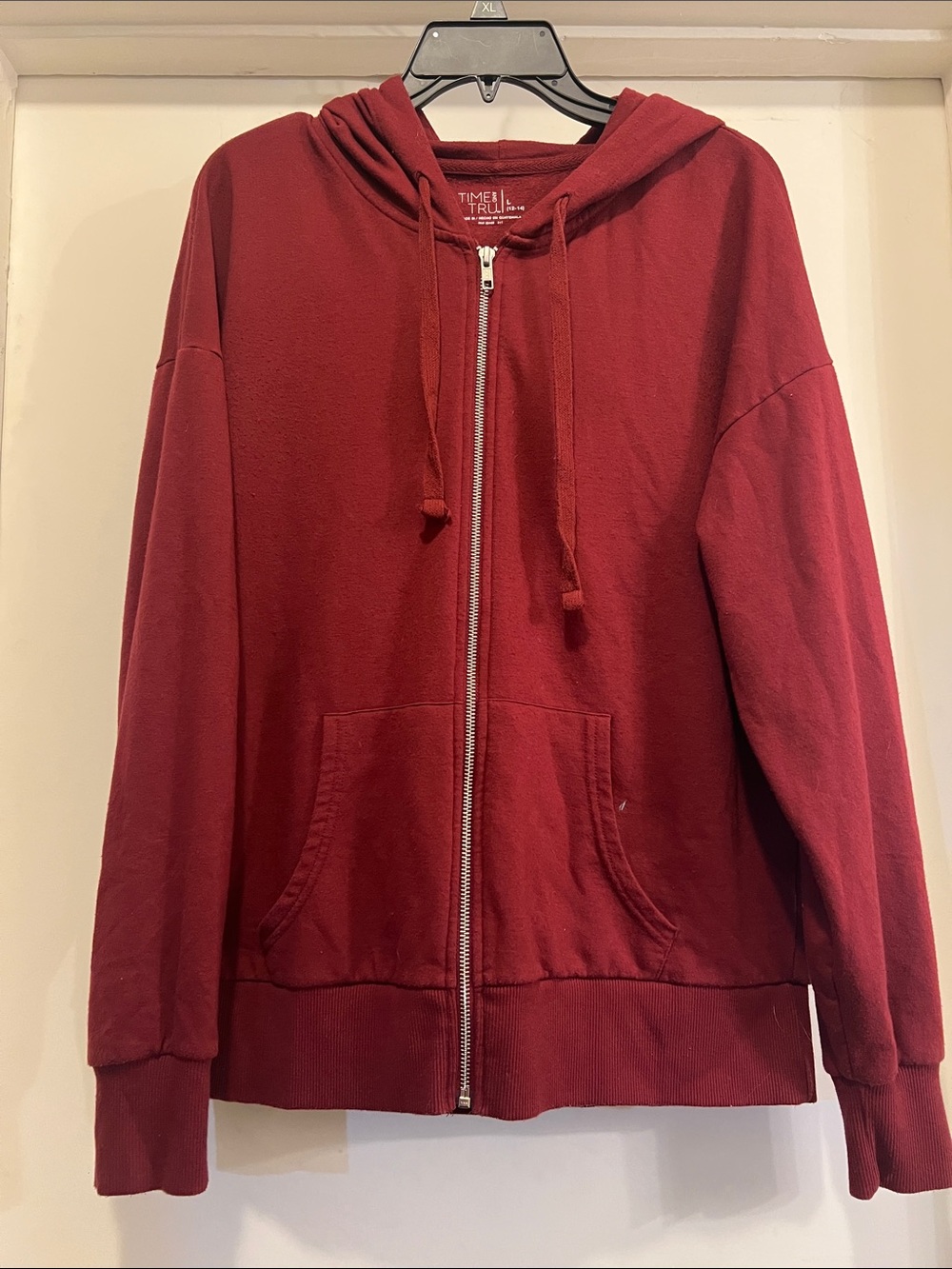 Time and Tru Maroon Full-Zip Hoodie